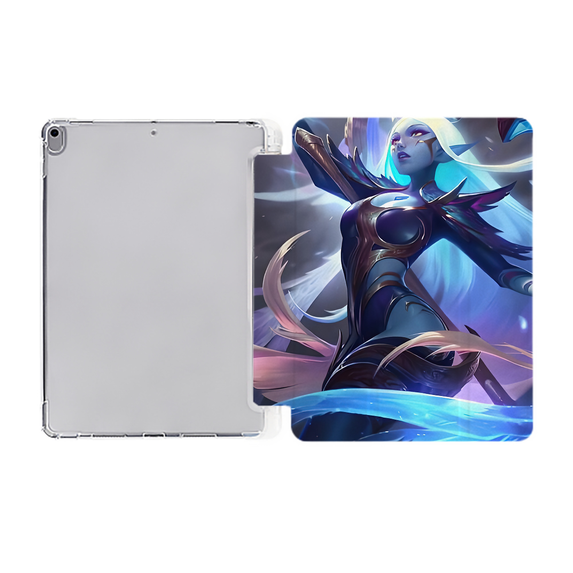 （画像用） リーグ・オブ・レジェンド League of Legends LOL IPad ケース ペン収納付き 三つ折りスタンド PUレザー×シリコン 対応機種9.5/10.5/10.9インチ